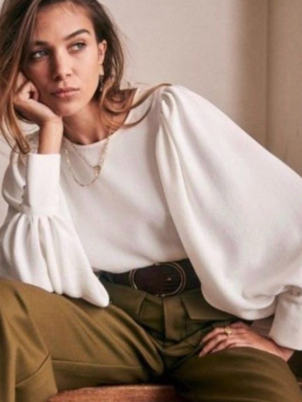Sezane Benedicte Blouse in White 36